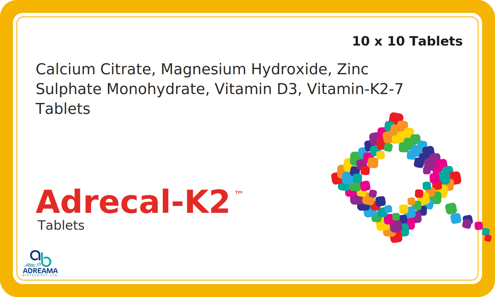 Adrecal-K2 Tablets high quality product pack